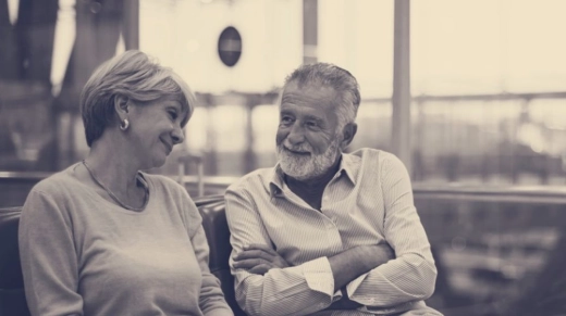Senior couple traveling