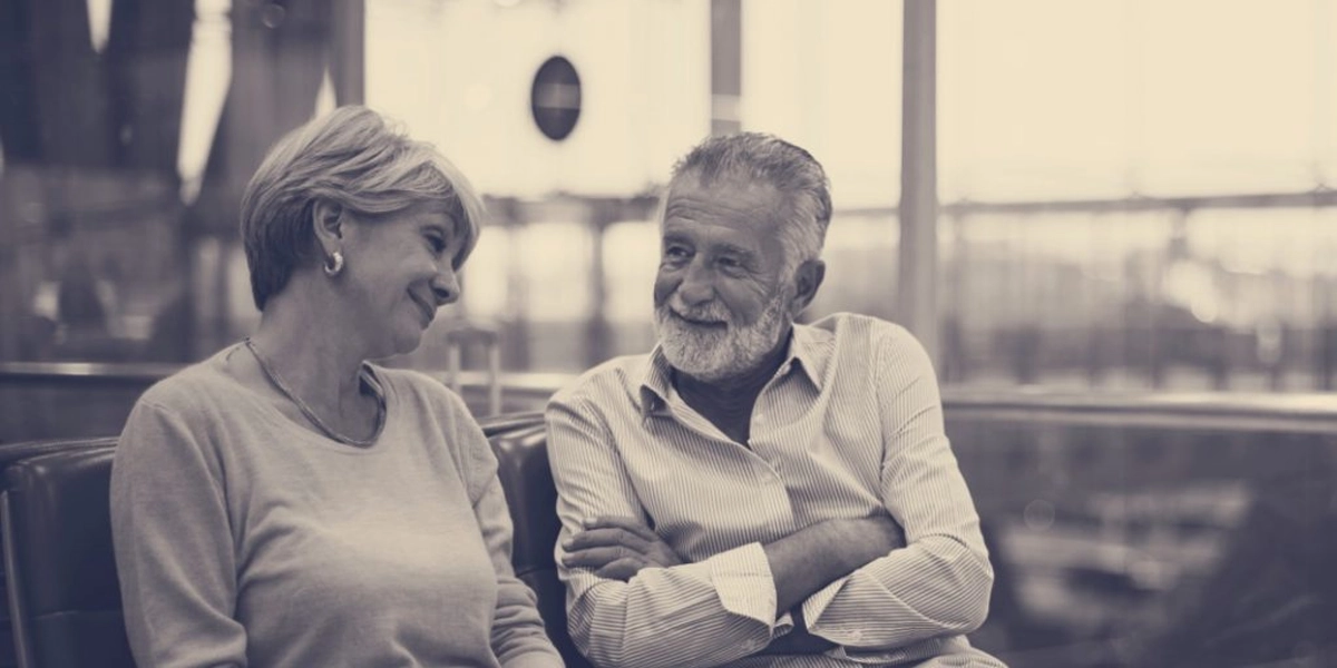 Senior couple traveling