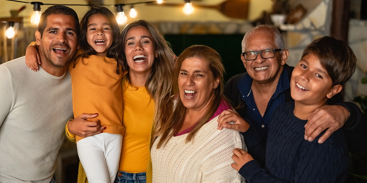 Happy Hispanic family
