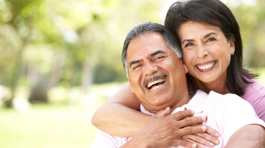 Senior couple discussing estate planning